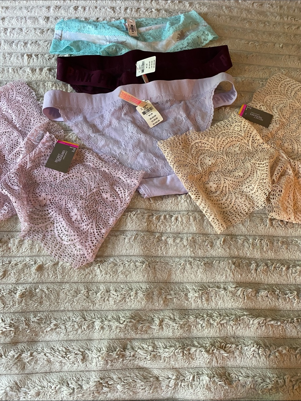 PINK Victoria's Secret Lace Bikini Panty - Lavender, Mint, Plum, Blush